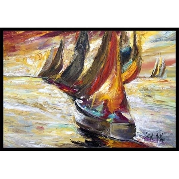 Carolines Treasures JMK1062JMAT Red Sails Sailboat Indoor & Outdoor Mat 24 x 36 in.