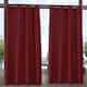 ATI Home Indoor/Outdoor Solid Cabana Grommet Top Curtain Panel Pair - 54X120 - Radiant Red