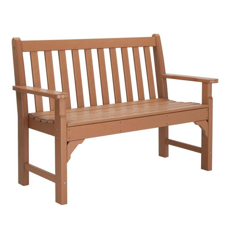 49 in. Garden Plastic Teak Color Bench - Teak