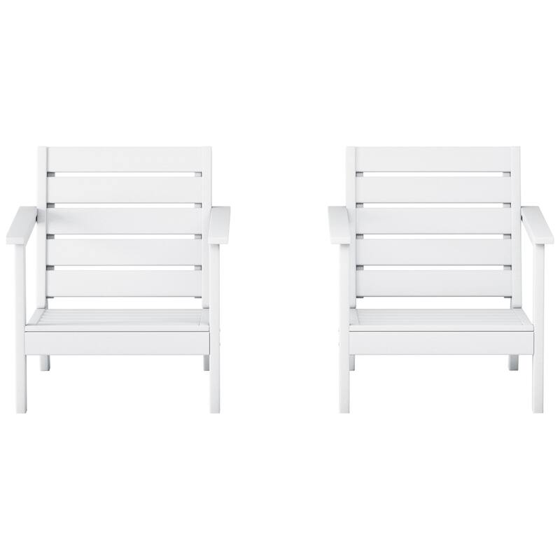 Birchwood All Weather HDPE Outdoor Patio Deep Seating Arm Chair (Set of 2)