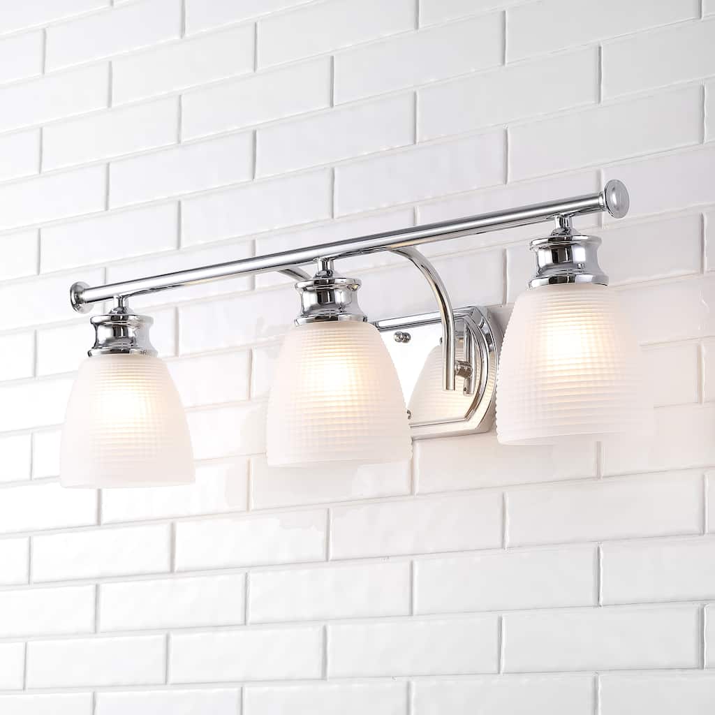 Fairfax Metal/Glass Contemporary Modern LED Vanity Light, by JONATHAN Y