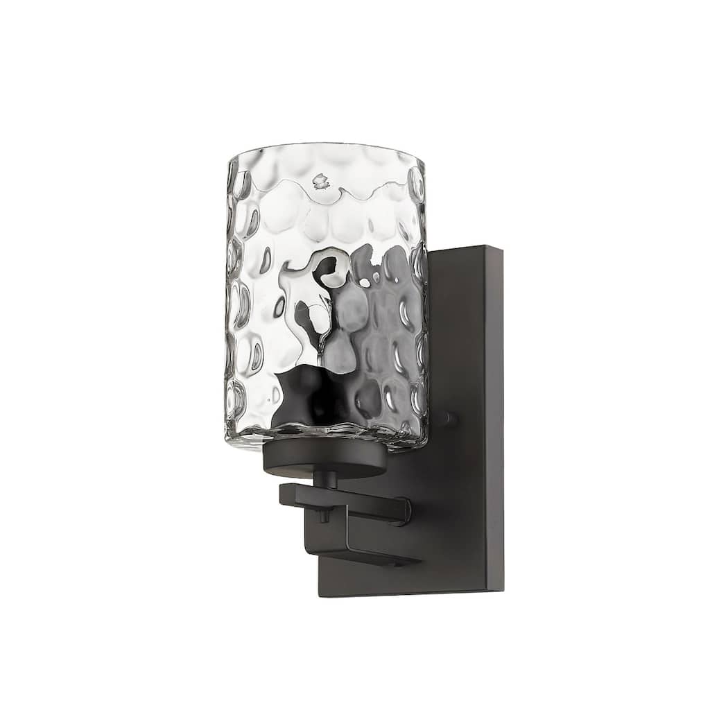 Transitional Hardwired Wall Sconce Light Fixture with Clear Glass Shade and Dimmable Damp Rated - 9.5" H x 4.75" W x 5.75" D