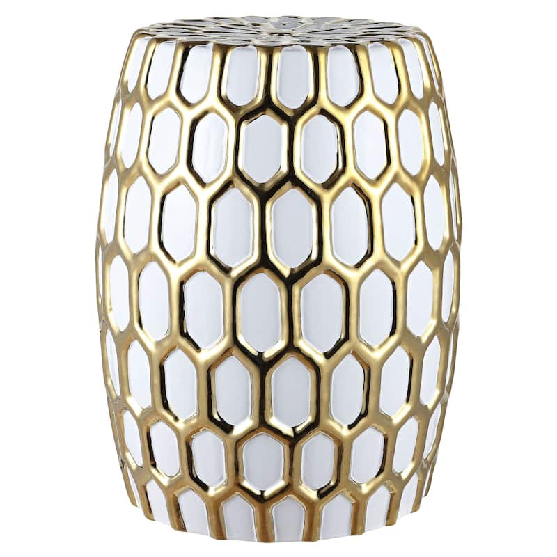 SAFAVIEH Clarinda Honeycomb Ceramic Decorative Garden Stool