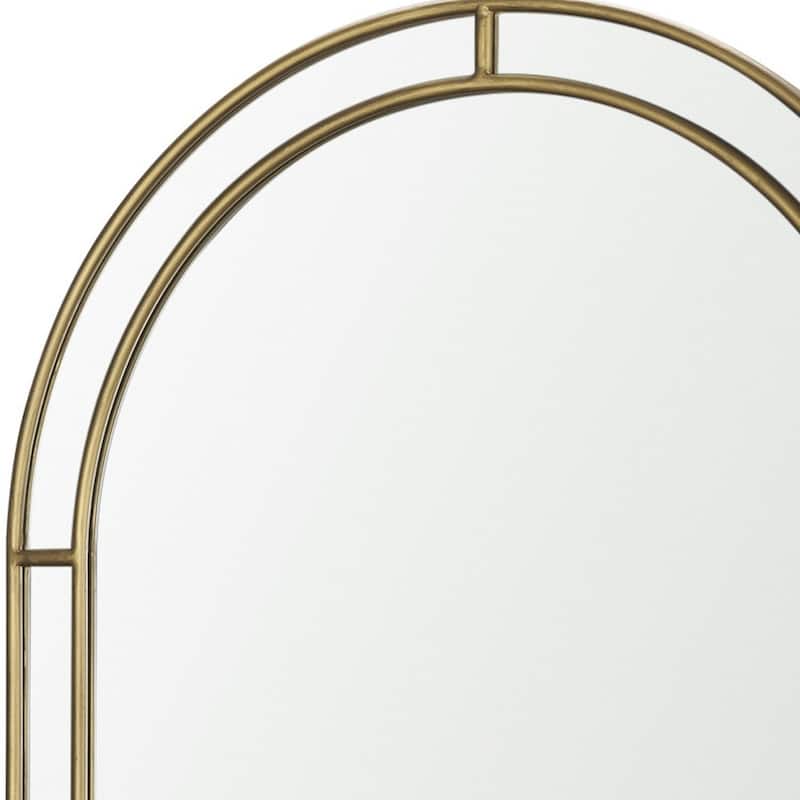 HomeRoots 48" Gold Metal Double Arch Framed Accent Mirror - 34.25 in. x 48.25 in. x 1.50 in.