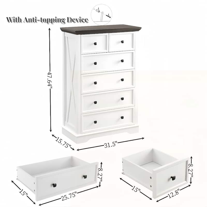6 Drawers Tall Chest