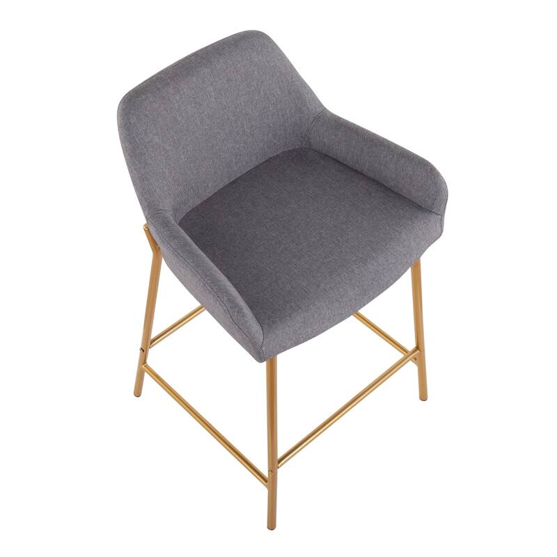 Silver Orchid Galotti Gold Fixed-Height Upholstered Counter Stool - Set of 2