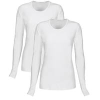 T Flex Womens Long Sleeve T-Shirt 2 Pack, Underscrub Tee Layering Shirt