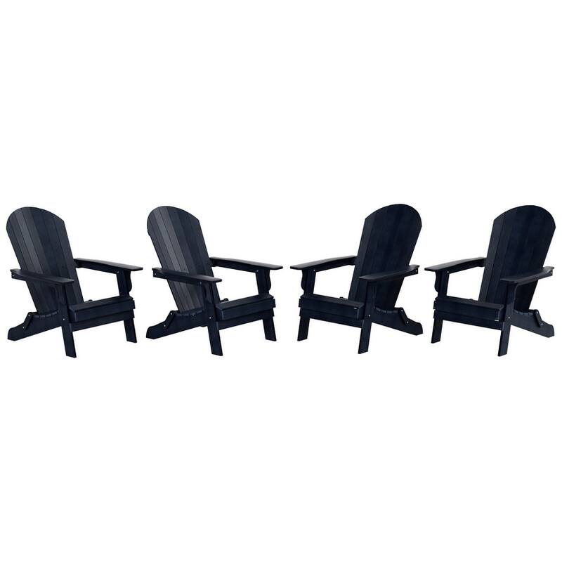 Vineyard HIPS Outdoor Folding Eco-Friendly All Weather Seashell Adirondack Chair (Set of 4)