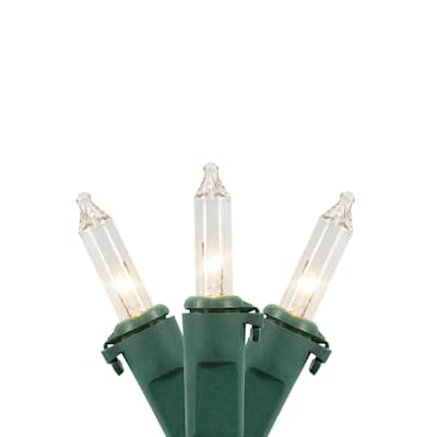 10-Count Clear Mini Christmas Light Set - 3' Green Wire