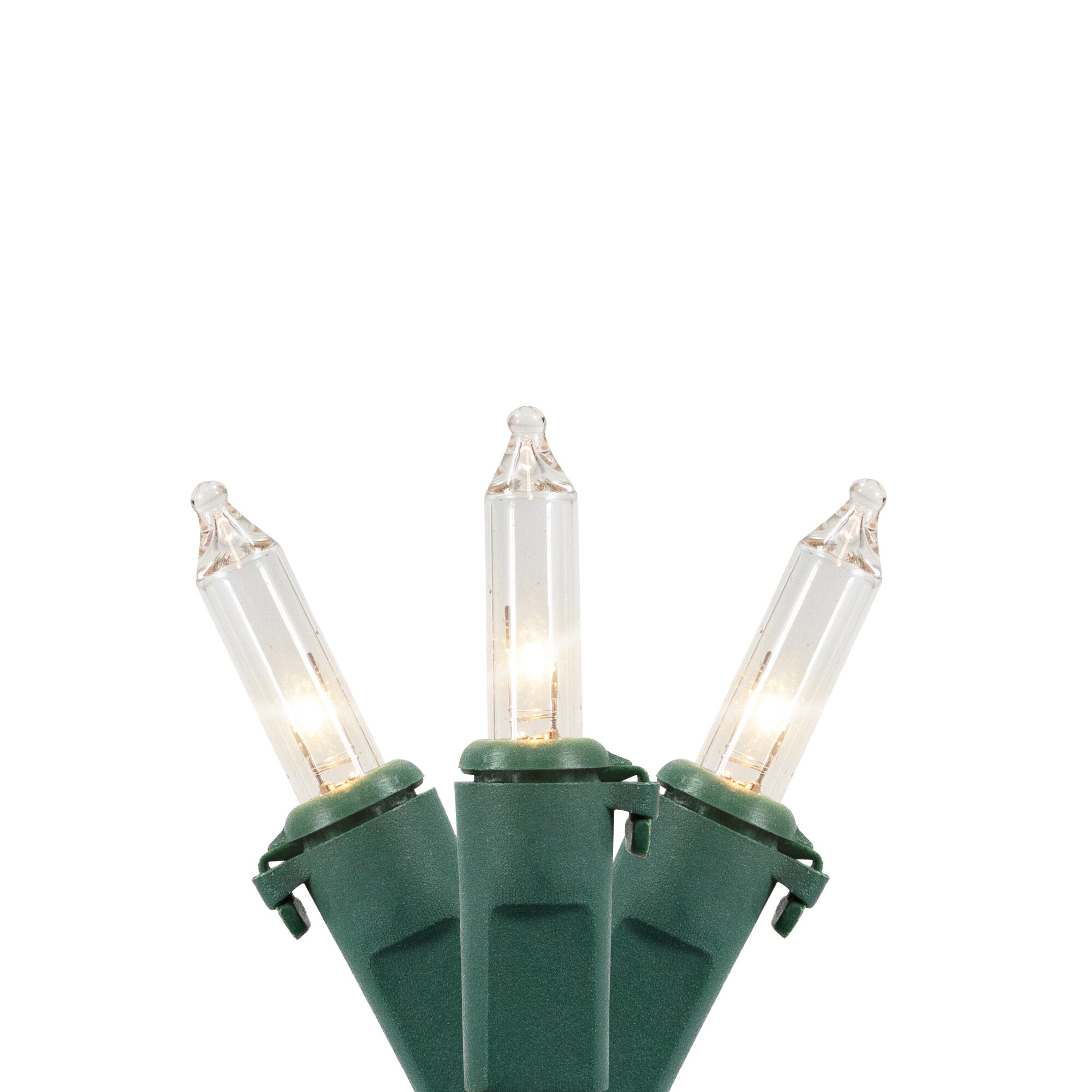 35-Count Clear Mini Christmas Light Set 7ft Green Wire - 7'