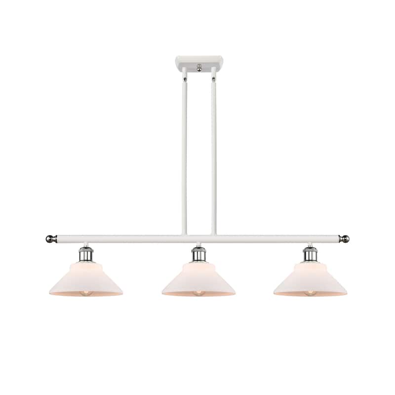 Innovations Lighting 516-3I-9-36 Orwell Linear Orwell 3 Light 36" Wide - Matte White / White and Polished Chrome