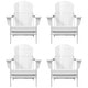 preview thumbnail 3 of 10, Laguna Weather Resistant Outdoor Patio Folding Adirondack Chairs (Set of 4)