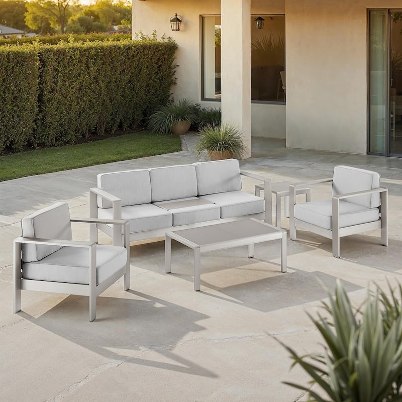 Linon Nordwind Aluminum Outdoor 5-Piece Patio Set