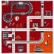 preview thumbnail 11 of 67, SAFAVIEH Carousel Kids Riemy Neighborhood Road Rug 5'3" Square - Red/Ivory