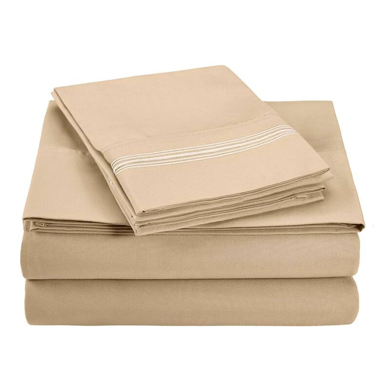 Superior Embroidered Microfiber Deep Pocket Bed Sheet Set