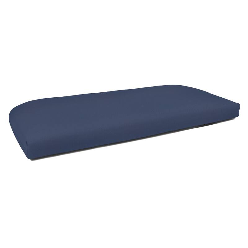 Sunbrella 43.5-inch Solid Color Outdoor Settee Cushion - Canvas Navy