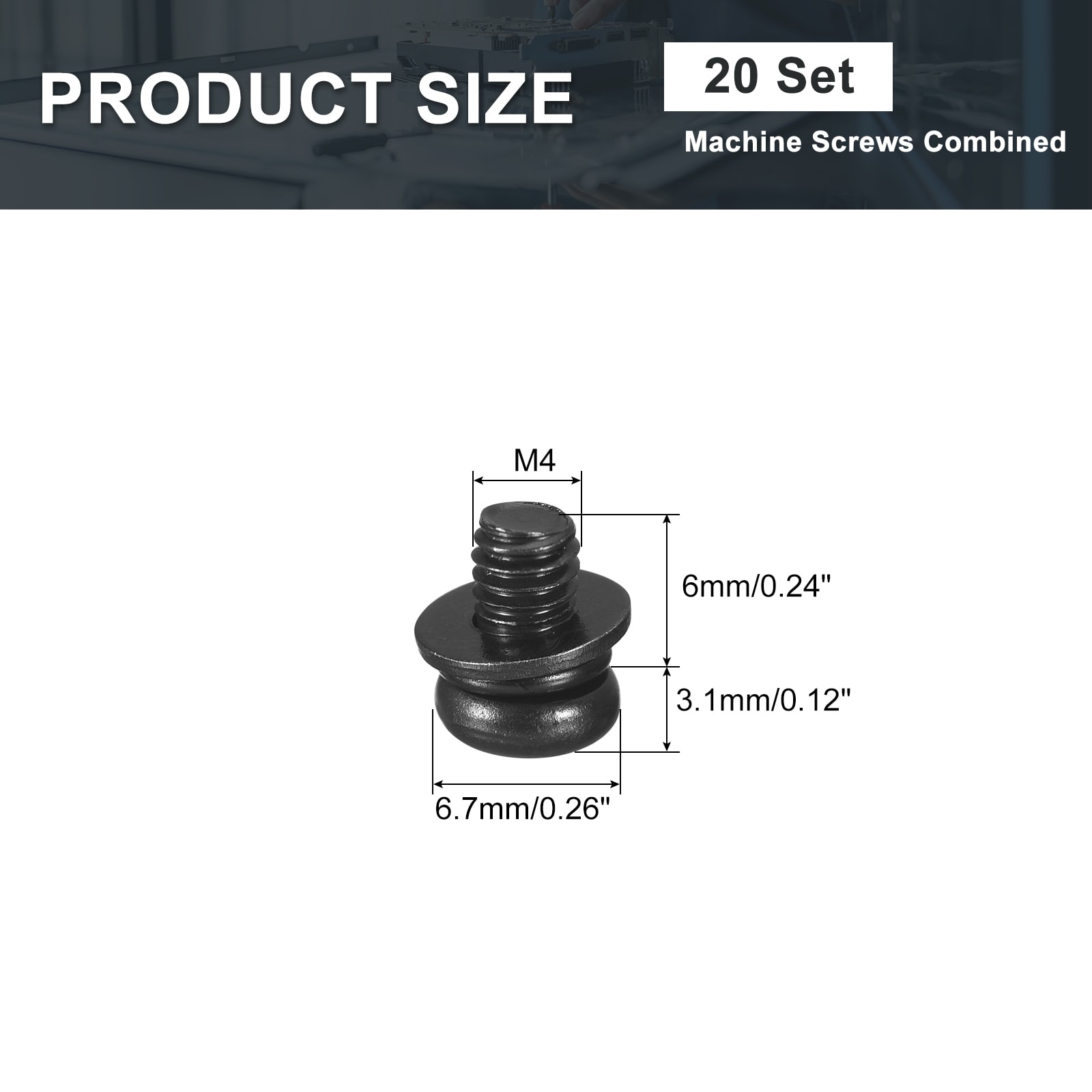 Phillips Pan Head Machine Screws Bolts with Spring Washer and Plain Washers