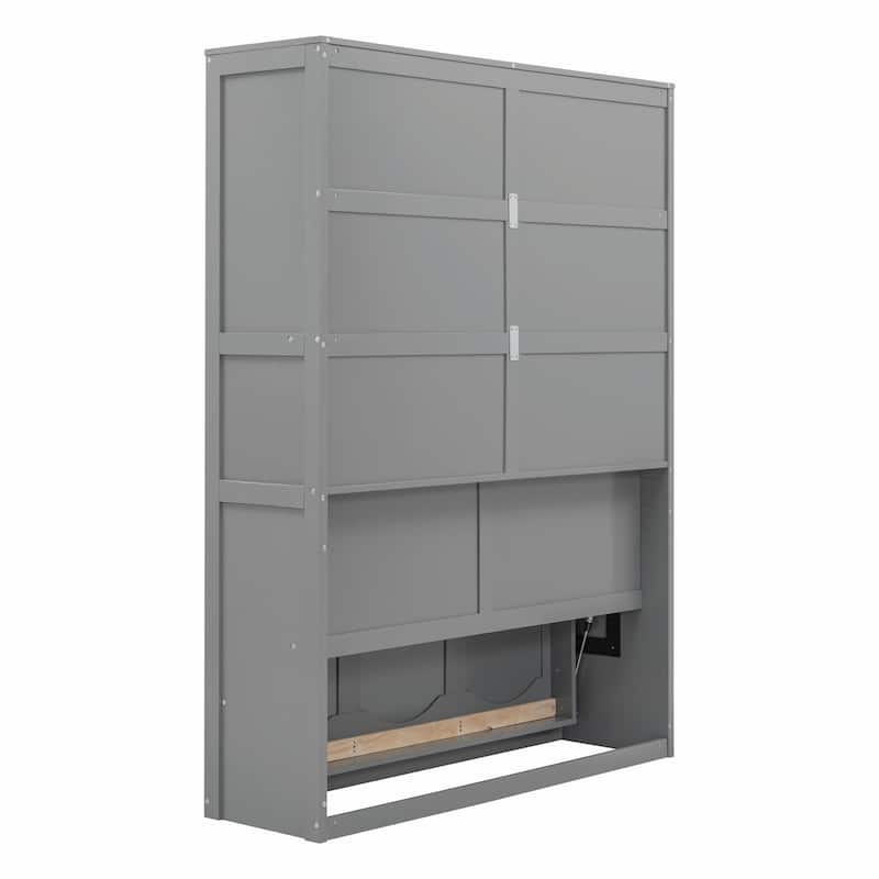 Full/Queen Size Murphy Bed Wall Bed with Shelves