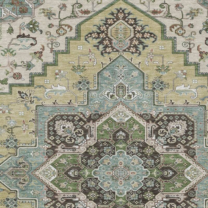 HomeRoots Oriental Traditional Rectangle Outdoor Rug
