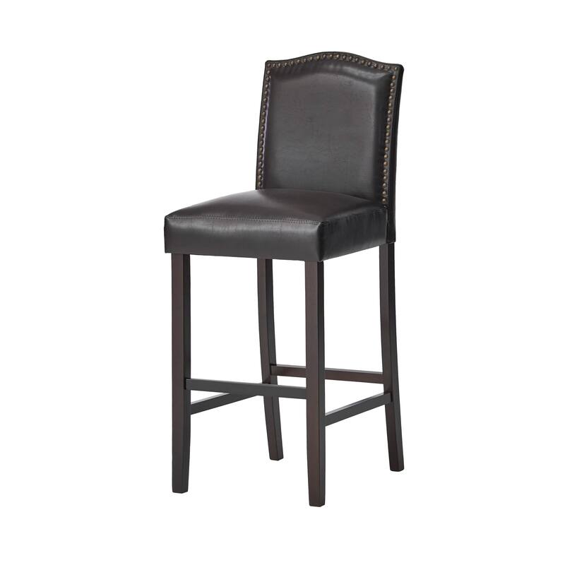 Roomfitters Barstool Set of 2, Modern Kitchen and Dining Seating, Brown