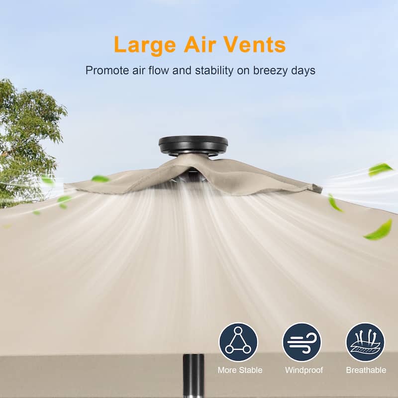LIVOOSUN 6.5×6.5FT LED Square Patio Umbrella with UPF50+, Tilt Function, and Wind-Resistant Design——Experience Outdoor Comfort
