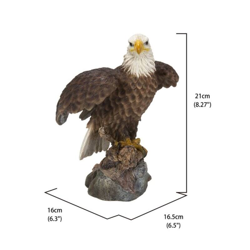 8.25" Brown White Sound Activated Singing Eagle Outdoor Garden Statue