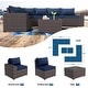 preview thumbnail 12 of 54, Kullavik 12 Pieces Outdoor Patio Furniture Set Sectional Rattan Sofa Set with Tempered Glass Table