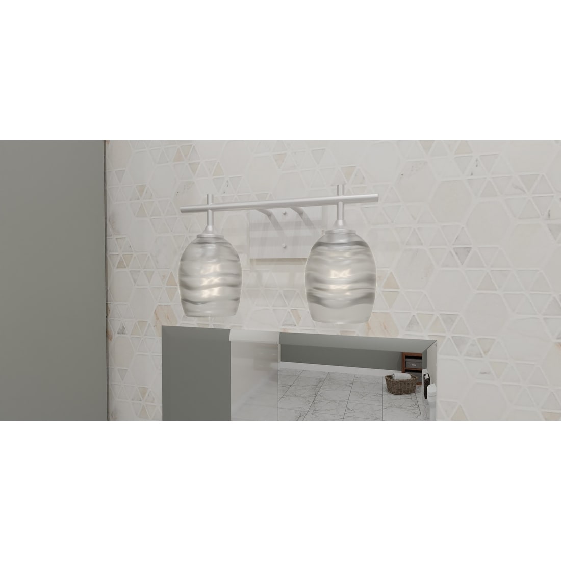 Lucy　0916 Lucy 2-Light Brushed Nickel Bath Light - Overstock - 40956613
