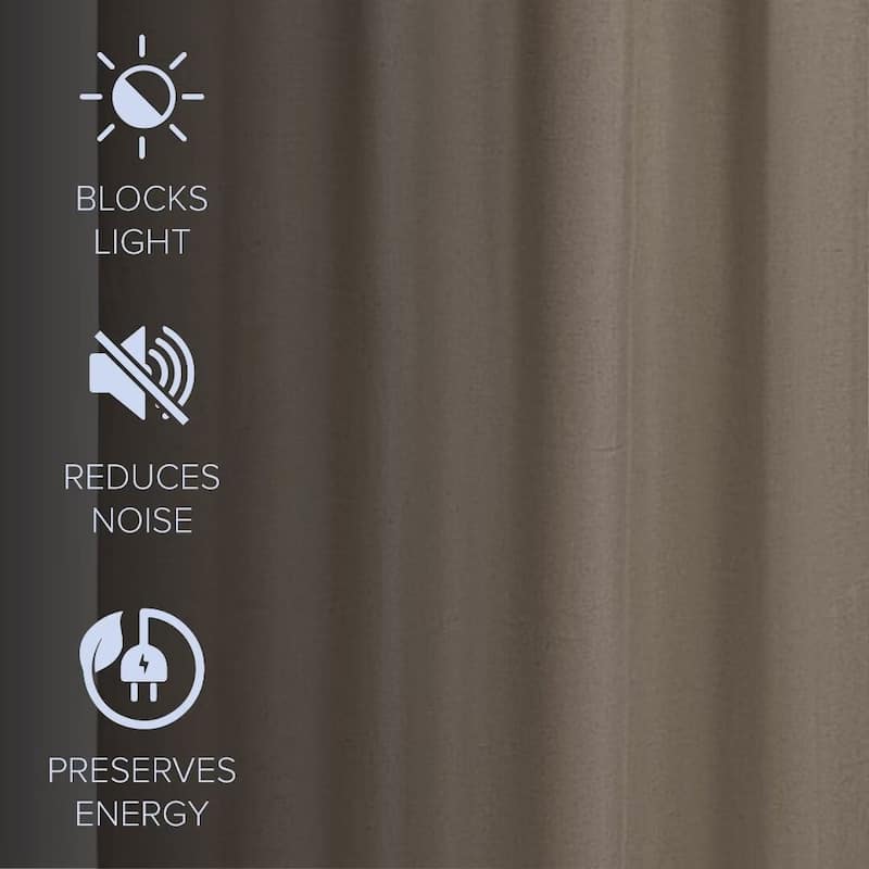 Linen Slub Blackout Grommet Curtain Pair(2 Panels)