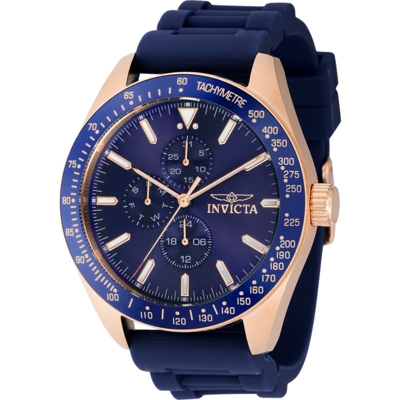 Invicta Men's 38406 Aviator Quartz 3 Hand Blue Dial Watch