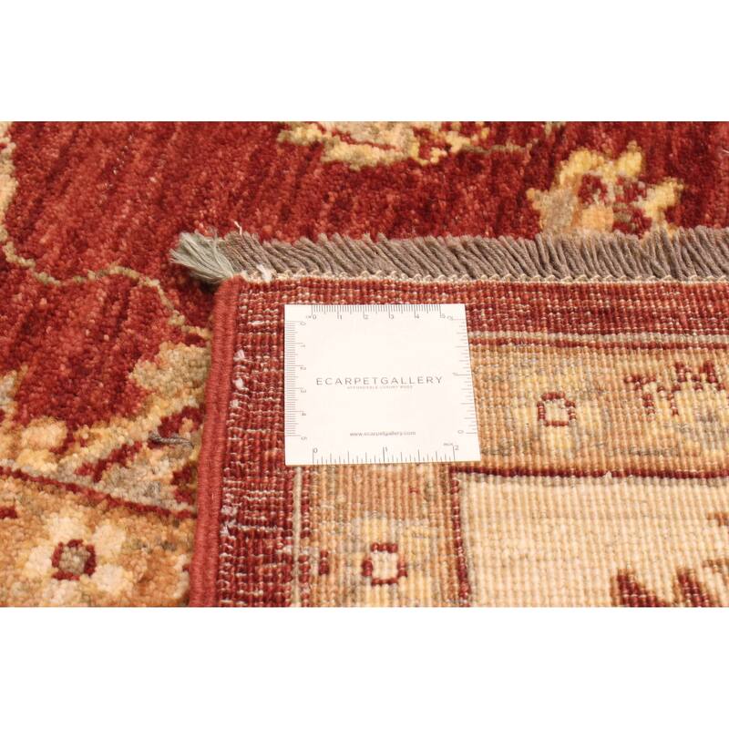 ECARPETGALLERY Hand-knotted Peshawar Oushak Dark Red Wool Rug - 5'8 x 9'6