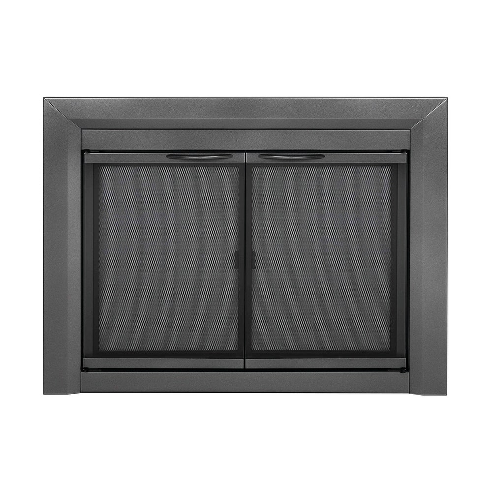 Pleasant Hearth Carlisle Fireplace Glass Door Small Black