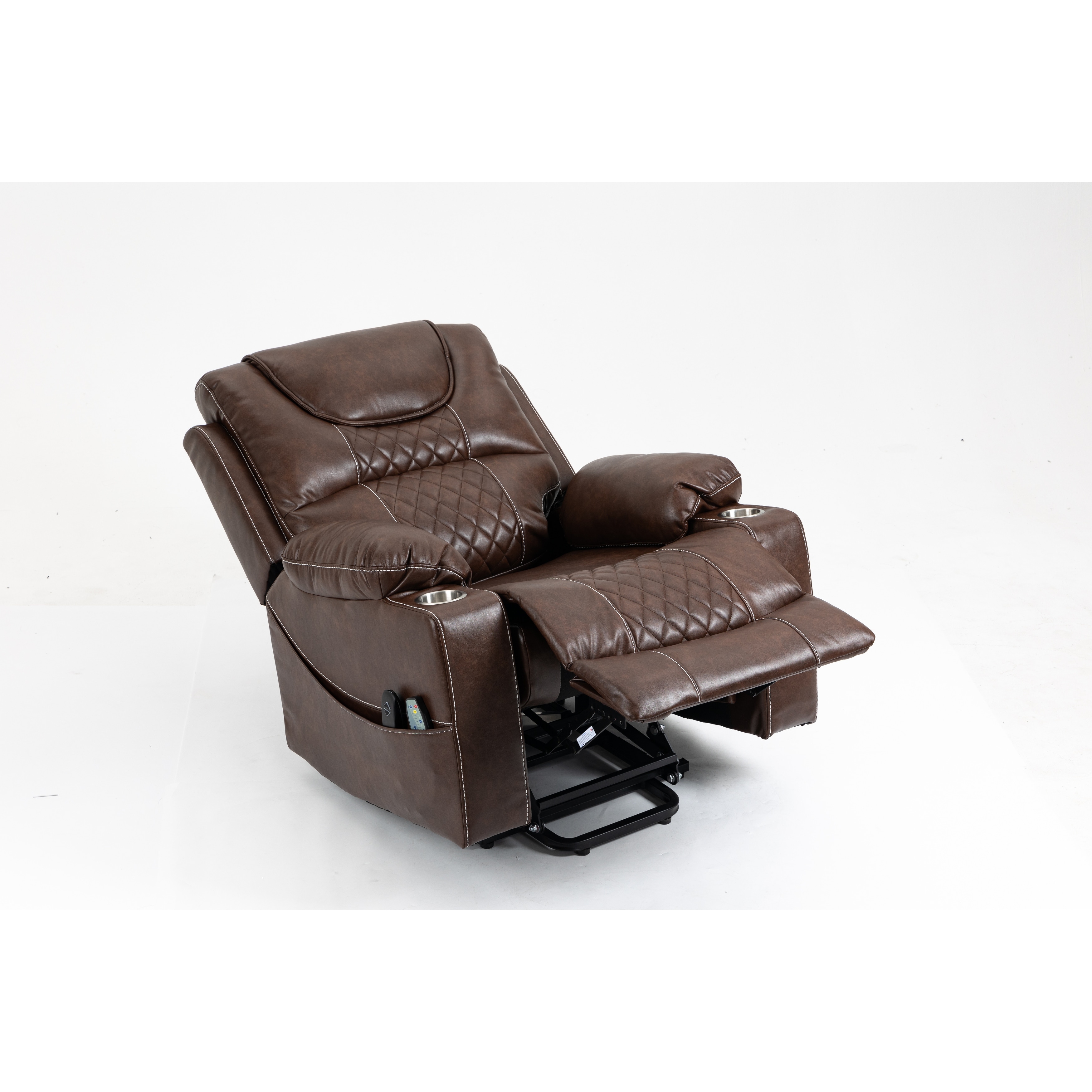 Power Lift Recliner Chair, Lounge Chair with Dual Motors, Leisure Chair Sofa Chair with Massage & Lumbar Heat