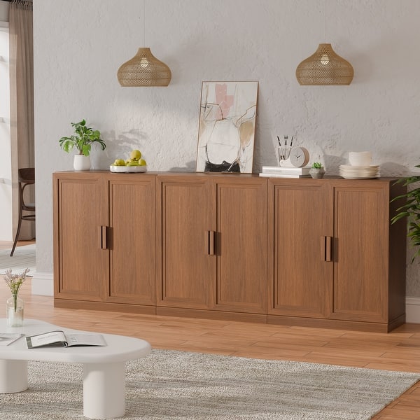 Wooden Door Sideboard Buffet Storage Cabinets with Adjustable Shelves - 93
