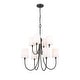 preview thumbnail 3 of 2, 8 Light Large Rustic 26"W x 31"H with Shades Two-tier Chandelier in Forged Black