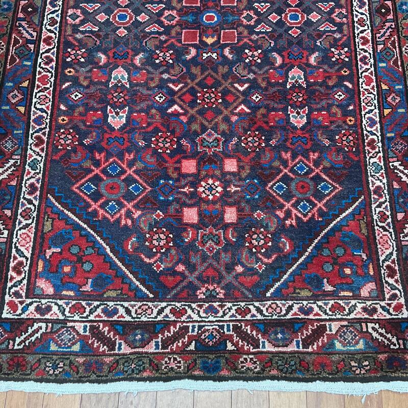 HERAT ORIENTAL Hand-knotted Tribal Persian Hamadan Wool Runner - 3'8" x 11'