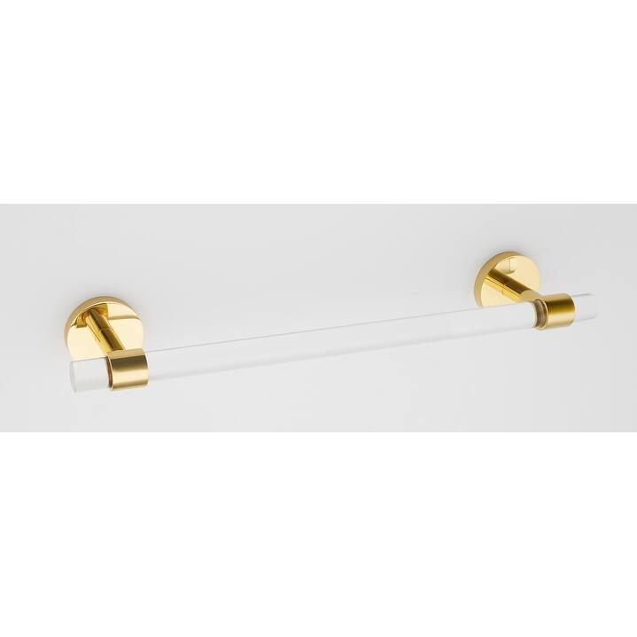 Alno Contemporary Acrylic 24 Inch Wide Towel Bar - Unlacquered Brass