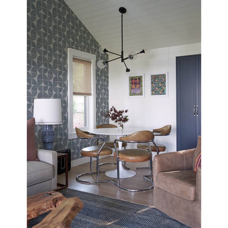 A-Street Prints Baxter Denim Semicircle Mosaic Wallpaper