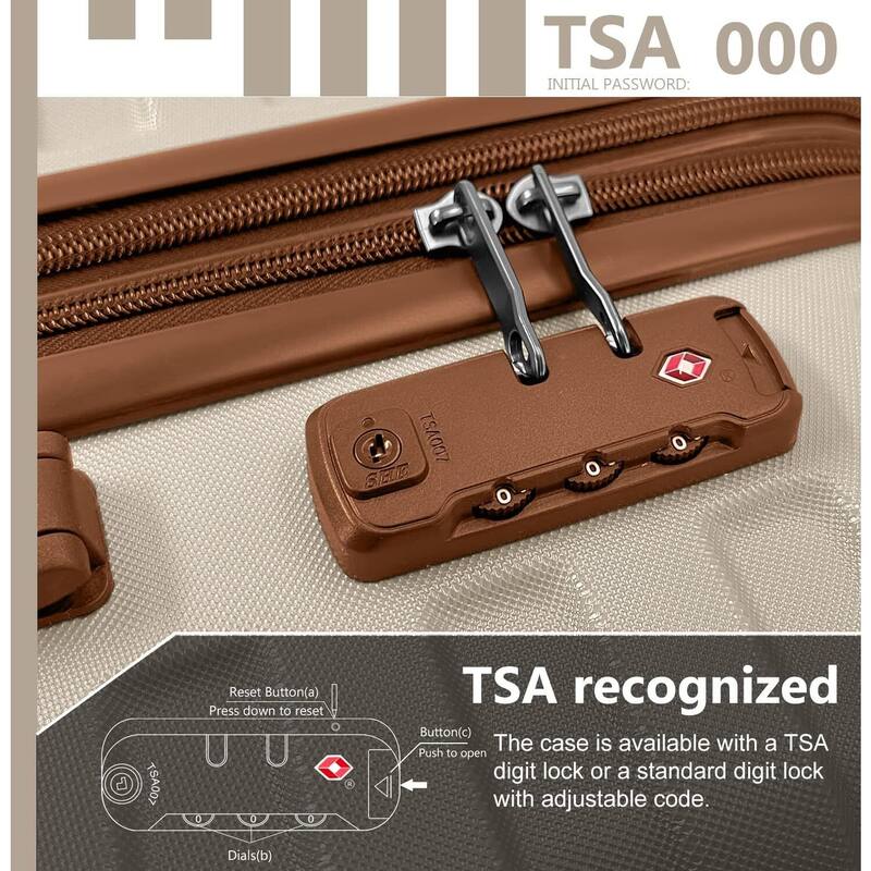 6PCS Hardside Expandable Luggage Sets with Spinner Wheels TSA Lock