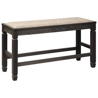 Signature Design by Ashley Tyler Creek Antique Black Upholstered Counter Height Bench
