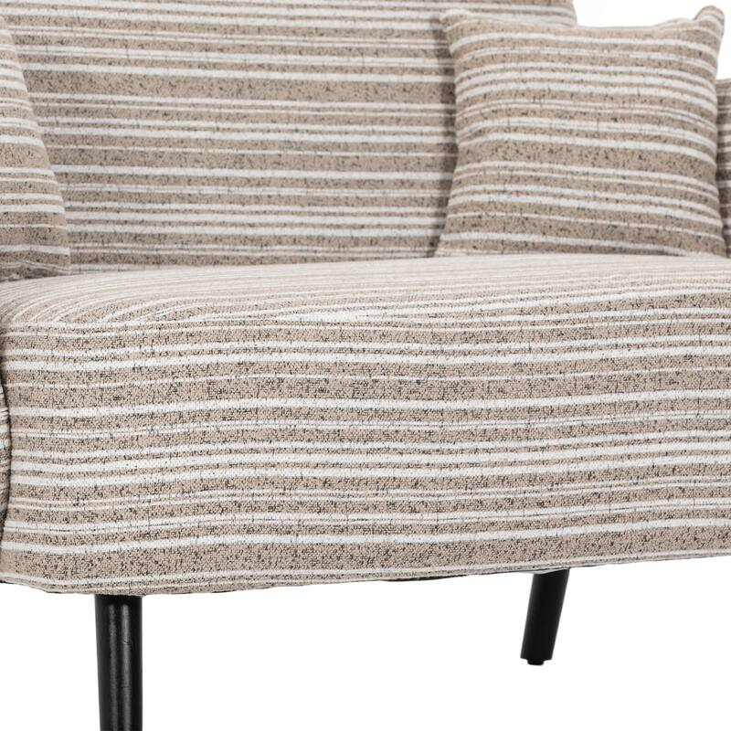 Modern style two-seater sofa with ultra-comfortable armrests, armrest pillows