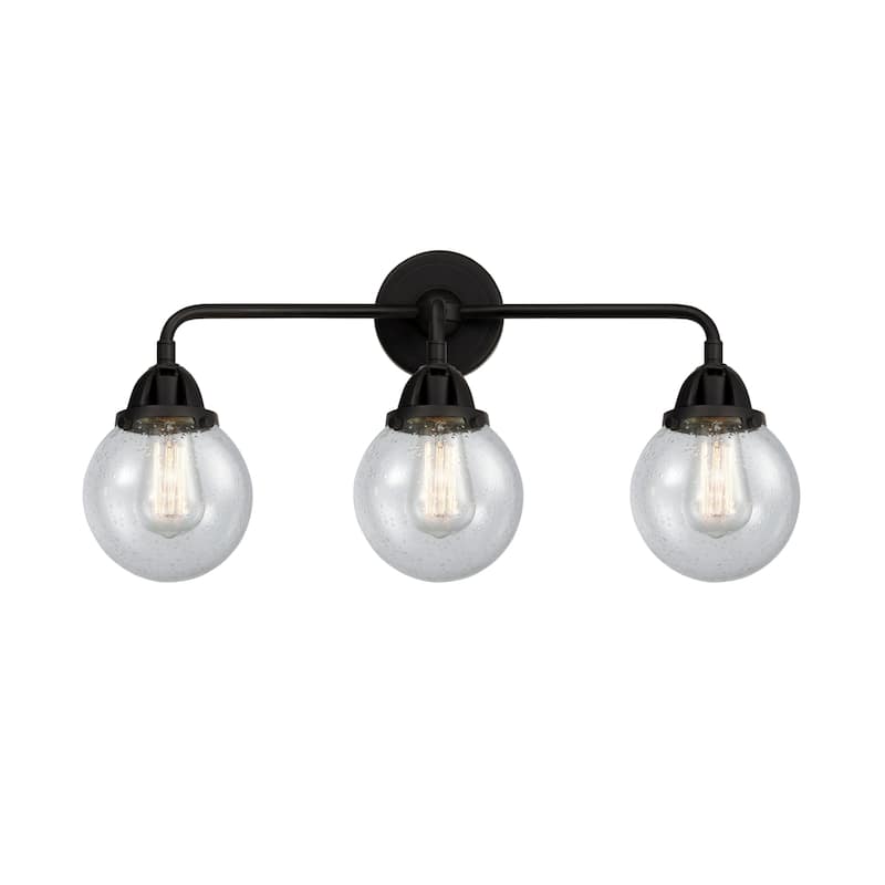 Innovations Lighting 288-3W-10-24 Beacon Vanity Beacon 3 Light 24" - Matte Black / Seedy