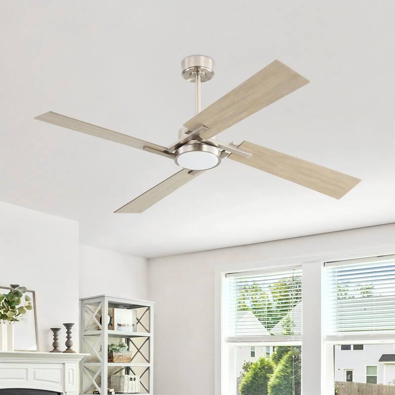 GetLedel 72" Large Modern LED Ceiling Fan with Remote Control and Light Kit - Brushed Nickel