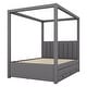 preview thumbnail 10 of 22, Full Size Upholstery Wood Platform Bed with Trundle,Canopy Bed with Drawers