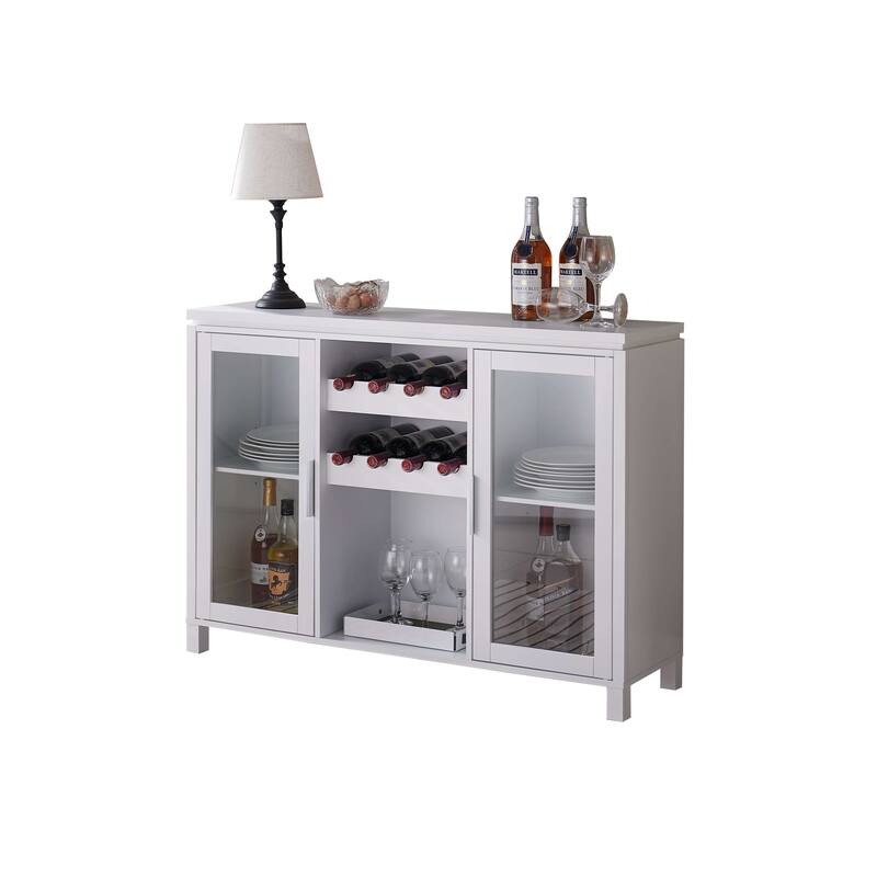 Wine Bar Storage Cabinet, Sideboard Buffet with Wine and Glass Rack