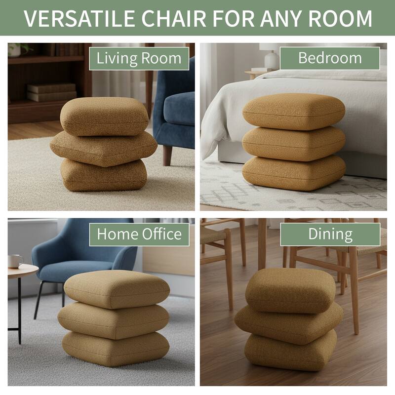 Modern 360° Swivel Multi-Layer Upholstered Ottoman