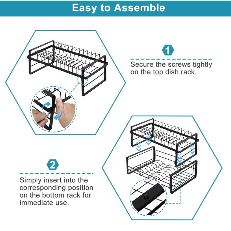 Dish Drying Rack w/ 8 Tiers Pot Organizer Rack for Kitchen (Set of 2)