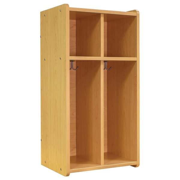 slide 2 of 7, Tot Mate 2-Section Wall Locker Assembled - Maple