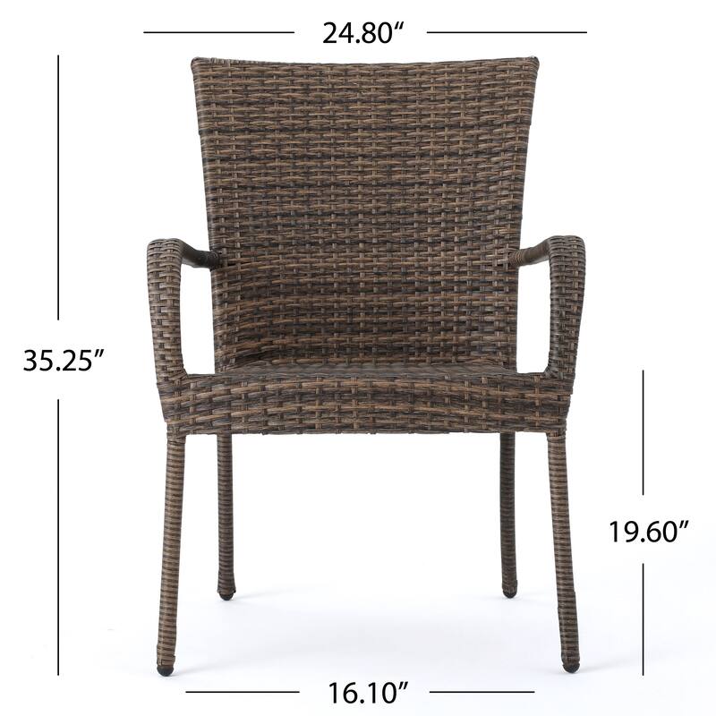 Christopher Knight Home Benhill Outdoor Contemporary Wicker Stacking Chairs (Set of 4)