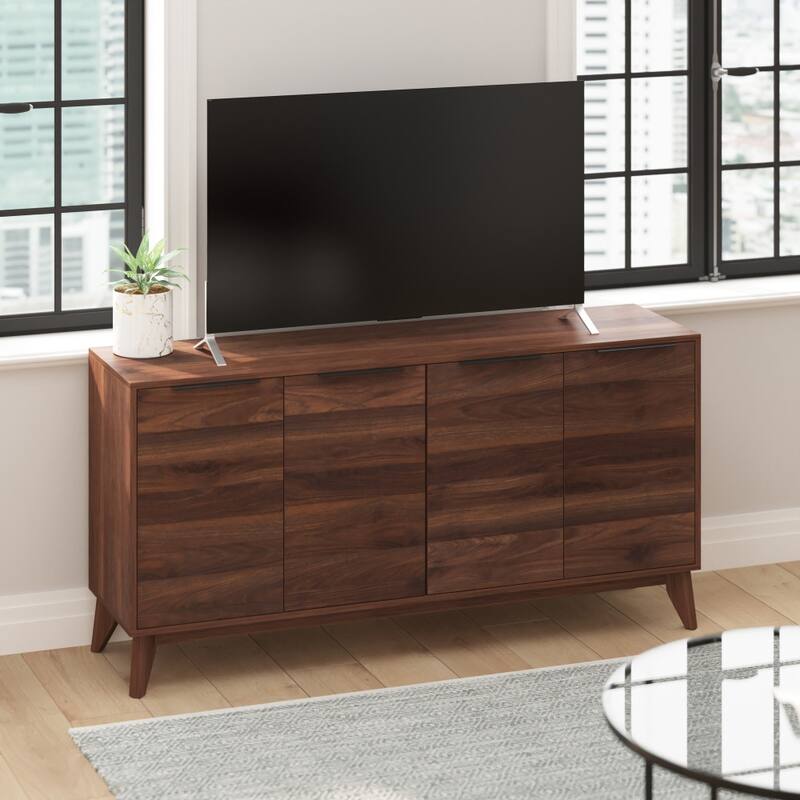 60" Buffet Cabinet with 4 Soft Close Doors and Adjustable Shelves